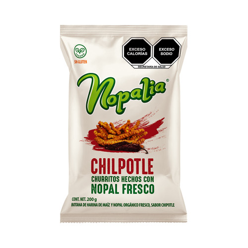 Churritos de Nopal Nopalia Chipotle 200 g - 24 Piezas